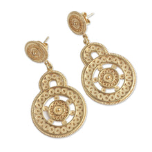 Load image into Gallery viewer, Andean Gold Vermeil Filigree Earrings Crafted by Hand - Love Goes Around | NOVICA
