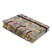 Load image into Gallery viewer, Artisan Crafted Journal with 60 Pages Blank Handmade Paper - Vintage Bike Journeys | NOVICA

