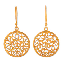 Load image into Gallery viewer, Filigree Gold Plated Sterling Silver Earrings - Natural Energy | NOVICA
