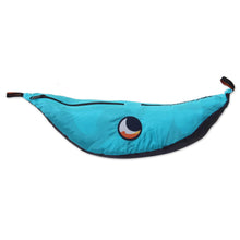 Load image into Gallery viewer, Grey Turquoise Portable Parachute Fabric Hammock (Double) - Highland Dreams | NOVICA
