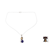 Load image into Gallery viewer, India Silver and Lapis Lazuli Necklace with Faceted Citrine - Two Teardrops | NOVICA
