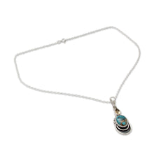 Load image into Gallery viewer, Silver Necklace with Citrine and Composite Turquoise - Eternal Allure | NOVICA
