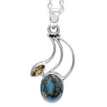 Load image into Gallery viewer, Citrine Silver Necklace with Composite Turquoise - Modern Mystique | NOVICA
