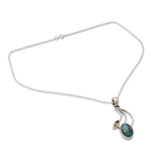 Load image into Gallery viewer, Citrine Silver Necklace with Composite Turquoise - Modern Mystique | NOVICA
