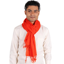 Load image into Gallery viewer, Men's Woven Wool Orange-Red Scarf from India - Kashmiri Fire | NOVICA
