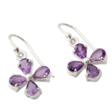 Load image into Gallery viewer, Amethyst Flower Earrings Handcrafted of 925 Sterling Silver - Lilac Blossom | NOVICA
