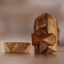 Load image into Gallery viewer, Fair Trade Carved Teak Wood Brainteaser Puzzle from Java - Little Rocket | NOVICA
