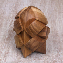 Load image into Gallery viewer, Fair Trade Carved Teak Wood Brainteaser Puzzle from Java - Little Rocket | NOVICA
