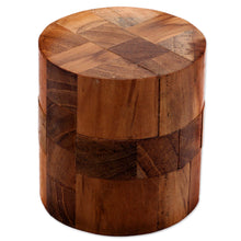 Load image into Gallery viewer, Challenging 3-D Puzzle Artwork Handcrafted of Teak Wood - Forest Cylinder | NOVICA
