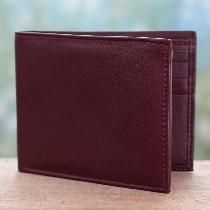 Artisan Crafted Men's Leather Wallet in Cordovan - Bengal Cordovan | NOVICA