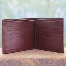 Load image into Gallery viewer, Artisan Crafted Men's Leather Wallet in Cordovan - Bengal Cordovan | NOVICA

