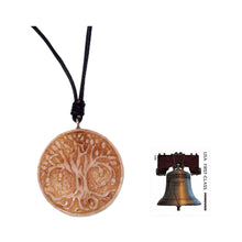 Load image into Gallery viewer, Leather Cord Necklace with Bone Tree of Life Pendant - Sacred Tree | NOVICA
