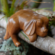 Load image into Gallery viewer, Sleeping Cocker Spaniel Puppy Sculpture Carved in Wood - Sleepy Cocker Spaniel | NOVICA
