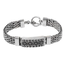 Load image into Gallery viewer, Panther Link Chain Bracelet with Pendant in 925 Silver - Bali Spirit | NOVICA
