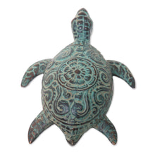 Load image into Gallery viewer, Artisan Crafted Bronze Turtle with Antique Finish - Green Turtle | NOVICA
