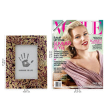 Load image into Gallery viewer, Gold and Purple 4 x 6 Handcrafted Glass Mosaic Photo Frame - Purple Ripples | NOVICA
