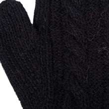 Load image into Gallery viewer, Red and Black Reversible Hand Knitted 100% Alpaca Mittens - Cherry Cola | NOVICA
