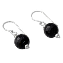 Load image into Gallery viewer, Artisan Crafted Sterling Silver Earrings with Black Onyx - Glorious Black | NOVICA
