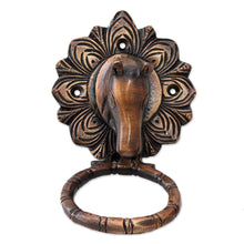 Load image into Gallery viewer, Horse Door Knocker Copper Plated Brass with Antique Look - Horse Arrival | NOVICA

