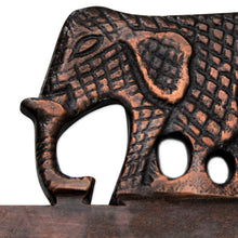 Load image into Gallery viewer, Key Holder Antiqued Elephants on Copper Plated Brass - Adventurous Elephants | NOVICA
