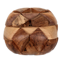 Load image into Gallery viewer, Fair Trade Recycled Teak Wood Puzzle from Java - Open Me Up | NOVICA
