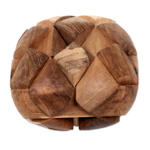 Load image into Gallery viewer, Fair Trade Recycled Teak Wood Puzzle from Java - Open Me Up | NOVICA
