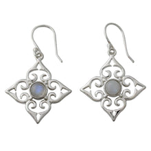 Load image into Gallery viewer, Sterling Silver Fair Trade Earrings with Rainbow Moonstone - Four Seasons | NOVICA
