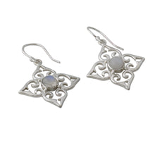 Load image into Gallery viewer, Sterling Silver Fair Trade Earrings with Rainbow Moonstone - Four Seasons | NOVICA
