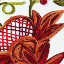 Load image into Gallery viewer, Two Ivory Cotton Cushion Covers with Chainstitch Embroidery - Marsala Garden | NOVICA
