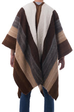 Load image into Gallery viewer, Men&#39;s Andean 100% Alpaca Handwoven Poncho in Earth Shades - Andean Celebration | NOVICA
