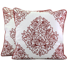 Load image into Gallery viewer, Two 100% Cotton Embroidered Cushion Covers from India - Abstract Beauty | NOVICA
