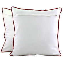 Load image into Gallery viewer, Two 100% Cotton Embroidered Cushion Covers from India - Abstract Beauty | NOVICA

