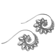 Load image into Gallery viewer, Sterling Silver Drop Earrings Spiral Motif from Indonesia - Spiral Buds | NOVICA
