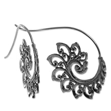 Load image into Gallery viewer, Sterling Silver Drop Earrings Spiral Motif from Indonesia - Spiral Buds | NOVICA
