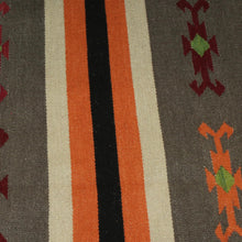 Load image into Gallery viewer, Indian Striped Wool Area Rug in Claret and Dark Taupe (4x6) - Majestic Stripes | NOVICA
