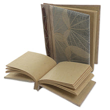 Load image into Gallery viewer, Handcrafted Pair of Rice Paper Notebooks from Indonesia - Autumn Spirit in Grey | NOVICA
