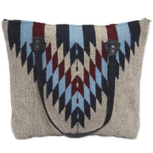 Load image into Gallery viewer, Wool Shoulder Bag with Zapotec Diamond Pattern and Leather - Diamond Bliss | NOVICA
