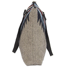 Load image into Gallery viewer, Wool Shoulder Bag with Zapotec Diamond Pattern and Leather - Diamond Bliss | NOVICA
