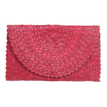 Load image into Gallery viewer, Hand Made Palm Leaf Fiber Clutch Handbag Indonesia - Trance in Ruby Red | NOVICA

