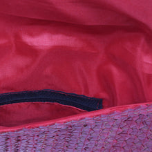 Load image into Gallery viewer, Hand Made Palm Leaf Fiber Clutch Handbag Indonesia - Trance in Ruby Red | NOVICA
