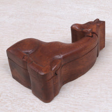 Load image into Gallery viewer, Hand Carved Giraffe Shape Wood Puzzle Box from Indonesia - Resting Giraffe | NOVICA

