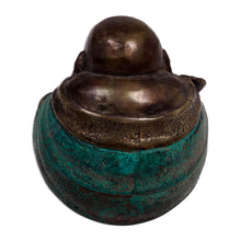 Load image into Gallery viewer, Bronze Sculpture of Sitting Buddha from Indonesia - Welcoming Buddha | NOVICA
