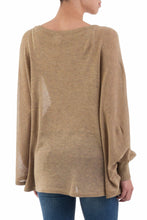 Load image into Gallery viewer, Soft Knit Bohemian Style Light Tan Drape Sweater from Peru - Coastal Breeze | NOVICA
