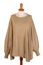 Load image into Gallery viewer, Soft Knit Bohemian Style Light Tan Drape Sweater from Peru - Coastal Breeze | NOVICA
