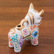 Load image into Gallery viewer, Handcrafted White Ceramic Bull Figurine from Peru - White Pucara Bull | NOVICA
