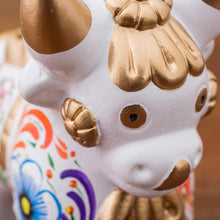 Load image into Gallery viewer, Handcrafted White Ceramic Bull Figurine from Peru - White Pucara Bull | NOVICA
