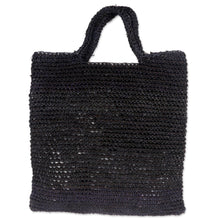 Load image into Gallery viewer, Handmade Woven Natural Fibers Grey Tote Bag from Indonesia - Tropical Slice in Grey | NOVICA
