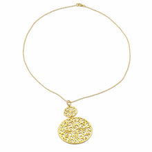 Load image into Gallery viewer, Gold Plated Sterling Silver Pendant Necklace from India - Golden Waves | NOVICA
