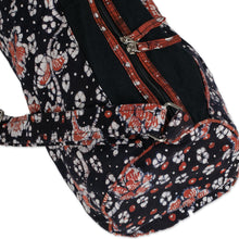 Load image into Gallery viewer, Handcrafted Javanese Cotton Batik Yoga Mat Bag - Stars and Roses | NOVICA
