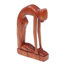 Load image into Gallery viewer, Indonesian Hand-Carved Signed Wood Tabletop Yoga Sculpture - Camel Pose | NOVICA
